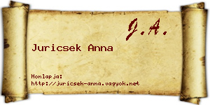 Juricsek Anna névjegykártya